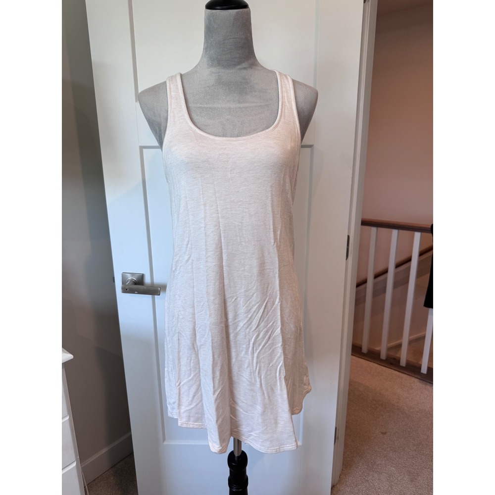 PJ Salvage Womens Small Heathered Light Pink Racerback Tank Sleep Dress Chemise